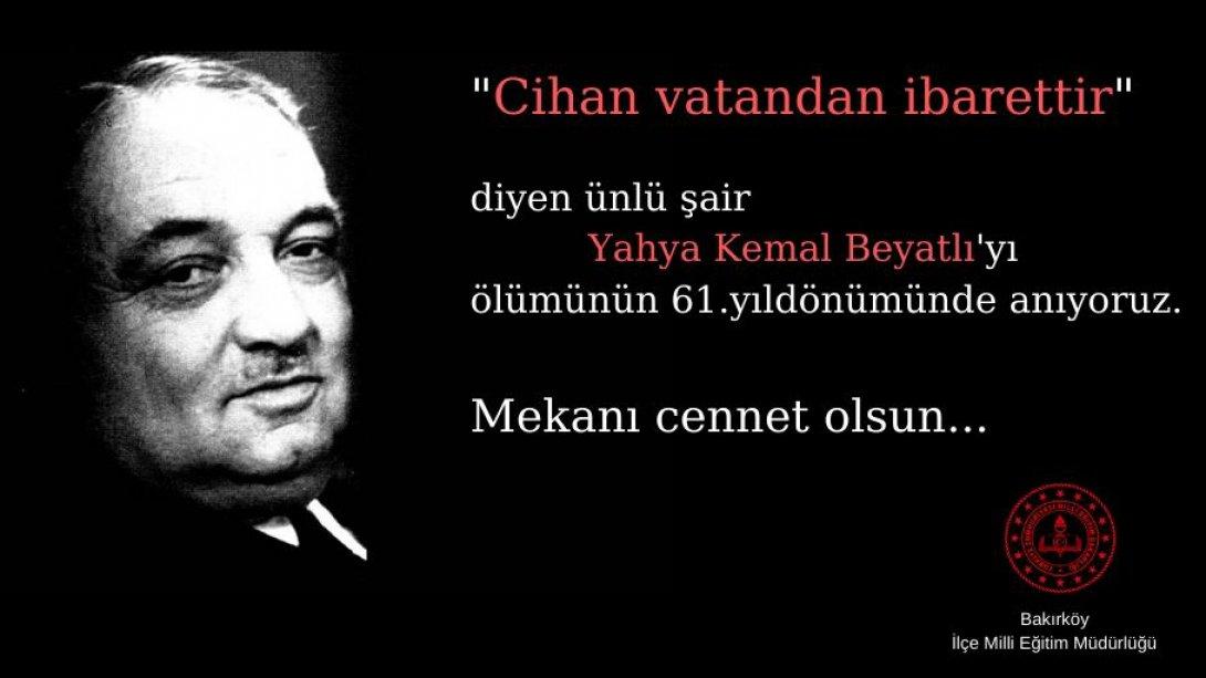 Yahya Kemal'i Anma Mesajı