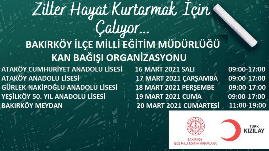 Bakırköy İlçe Milli Eğitim Müdürlüğü ve Kızılay İşbirliğinde Kan Bağışı Kampanyası Gerçekleştirildi