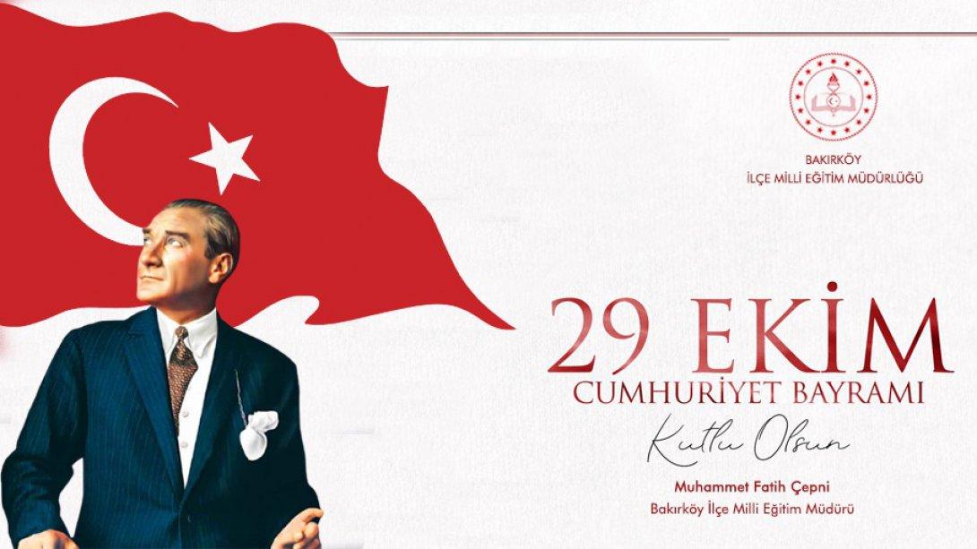29 Ekim Cumhuriyet Bayramı Mesajı  İlçe Millî Eğitim Müdürümüz Sn.Muhammet Fatih Çepni,Cumhuriyetimizin kuruluşunun 98. Yıl dönümü vesilesiyle kutlama mesajı yayımladı.
